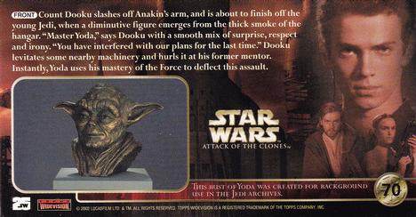 2002 Topps Star Wars: Attack of the Clones Widevision #70 Master Yoda Uses The Force... Back