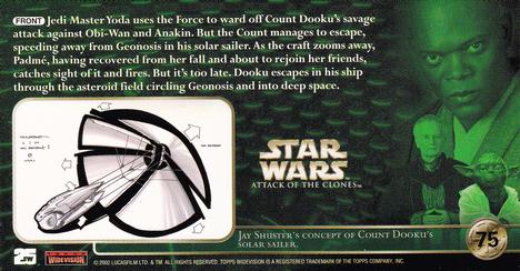 2002 Topps Star Wars: Attack of the Clones Widevision #75 Dooku's Escape From Geonosis Back