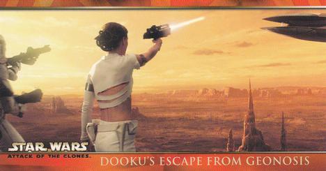 2002 Topps Star Wars: Attack of the Clones Widevision #75 Dooku's Escape From Geonosis Front