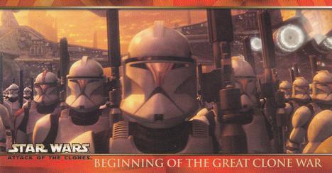 2002 Topps Star Wars: Attack of the Clones Widevision #78 Beginning Of The Great Clone War Front