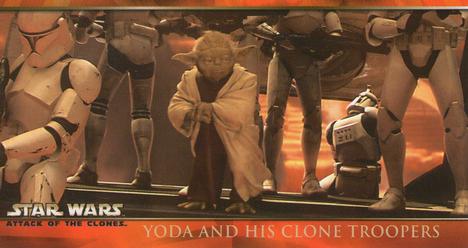 2002 Topps Star Wars: Attack of the Clones Widevision #57 Yoda And His Clone Troopers Front