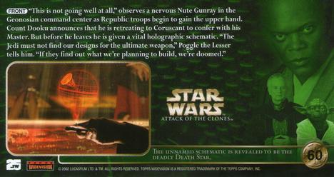 2002 Topps Star Wars: Attack of the Clones Widevision #60 No Chance Against The Enemy Back