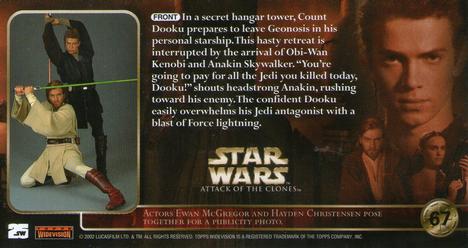 2002 Topps Star Wars: Attack of the Clones Widevision #67 An Impulsive Anakin...Overwhelmed Back