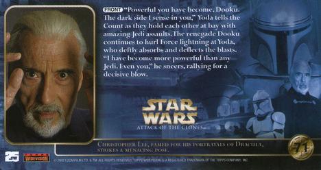2002 Topps Star Wars: Attack of the Clones Widevision #71 ...Against The Evil Might Of Dooku Back