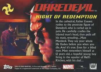2003 Topps Daredevil #14 Night of Redemption Back