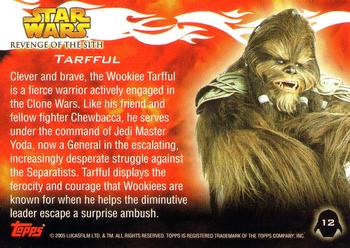 2005 Topps Star Wars Revenge of the Sith #12 Tarfful Back