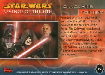 2005 Topps Star Wars Revenge of the Sith #17 The Sith Back