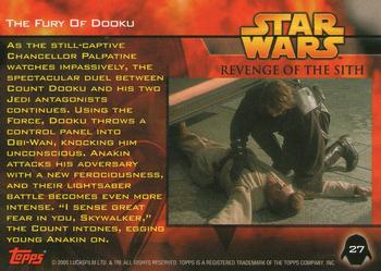 2005 Topps Star Wars Revenge of the Sith #27 The Fury Of Dooku Back