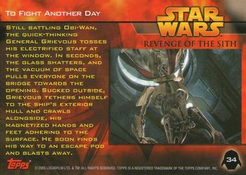 2005 Topps Star Wars Revenge of the Sith #34 To Fight Another Day Back