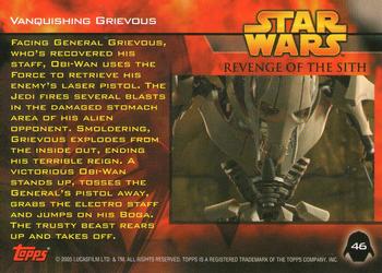2005 Topps Star Wars Revenge of the Sith #46 Vanquishing Grievous Back
