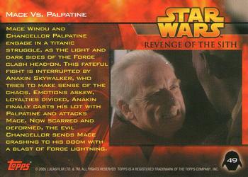 2005 Topps Star Wars Revenge of the Sith #49 Mace vs. Palpatine Back