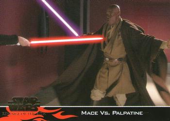 2005 Topps Star Wars Revenge of the Sith #49 Mace vs. Palpatine Front