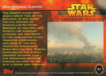 2005 Topps Star Wars Revenge of the Sith #51 Unstoppable Clones! Back
