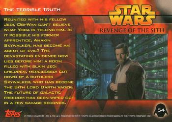 2005 Topps Star Wars Revenge of the Sith #54 The Terrible Truth Back
