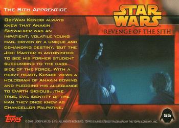 2005 Topps Star Wars Revenge of the Sith #55 The Sith Apprentice Back