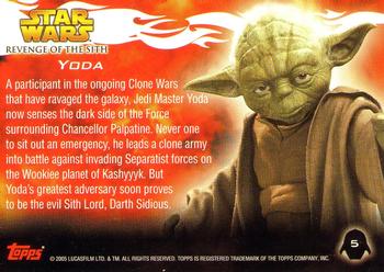 2005 Topps Star Wars Revenge of the Sith #5 Yoda Back