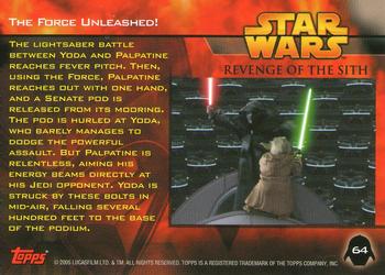 2005 Topps Star Wars Revenge of the Sith #64 The Force Unleashed! Back