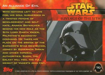 2005 Topps Star Wars Revenge of the Sith #70 An Alliance Of Evil Back