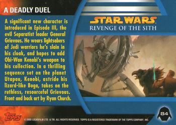 2005 Topps Star Wars Revenge of the Sith #84 A Deadly Duel Back