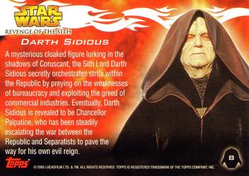 2005 Topps Star Wars Revenge of the Sith #8 Darth Sidious Back