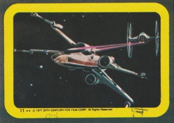1977 Topps Star Wars - Stickers #11 Battle in outer space! Front