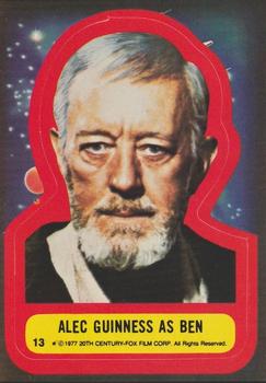 1977 Topps Star Wars - Stickers #13 Alec Guinness as Ben Front