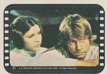 1977 Topps Star Wars - Stickers #31 Princess Leia comforts Luke! Front