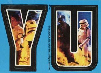 1980 Topps Star Wars: The Empire Strikes Back - Stickers #45 Y U Front