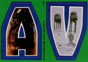1980 Topps Star Wars: The Empire Strikes Back - Stickers #80 A V Front