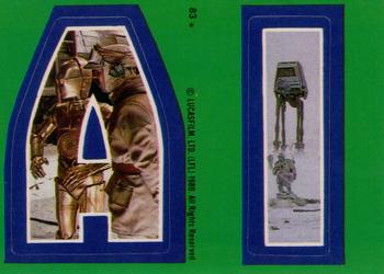 1980 Topps Star Wars: The Empire Strikes Back - Stickers #83 A I Front