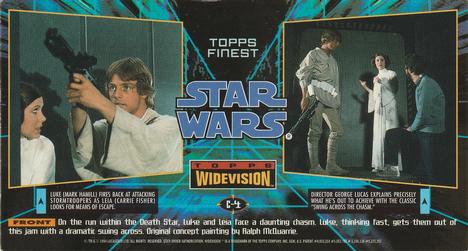 1995 Topps Widevision Star Wars - Finest Chromium #C-4 Luke and Leia on platform Back