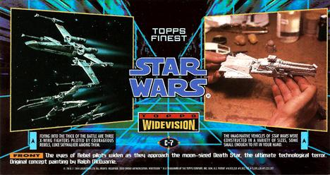 1995 Topps Widevision Star Wars - Finest Chromium #C-7 Y-Wings approach the Death Star / Concept art by Ralph McQuarrie Back