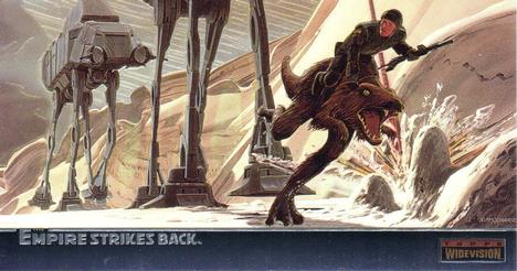 1995 Topps Widevision Star Wars: The Empire Strikes Back - Finest Chromium #C-3 Racing ahead of AT-ATs Front