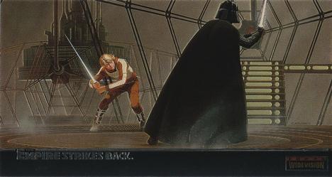 1995 Topps Widevision Star Wars: The Empire Strikes Back - Finest Chromium #C-8 Luke and Darth prepare to battle Front