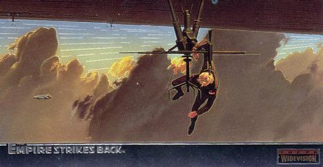 1995 Topps Widevision Star Wars: The Empire Strikes Back - Finest Chromium #C-9 Luke hanging from antenna mast Front