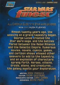 1996 Finest Star Wars - Refractors #1 Title Card Back