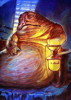 1996 Finest Star Wars - Refractors #73 Jabba the Hutt Front