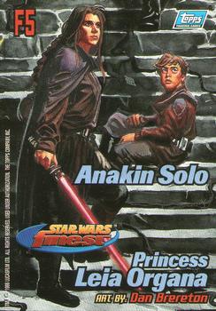 1996 Finest Star Wars - Embossed Foil #F5 Princess Leia Organa / Anakin Solo Back