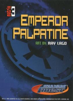 1996 Finest Star Wars - Matrix #M3 Emperor Palpatine Back