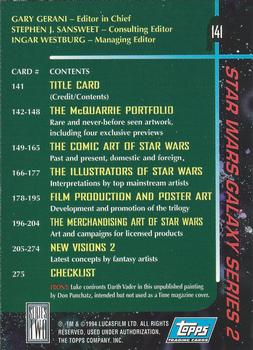 1994 Topps Star Wars Galaxy Series 2 #141 Title Card Back