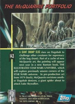 1994 Topps Star Wars Galaxy Series 2 #143 A Giant Swamp Slug Back