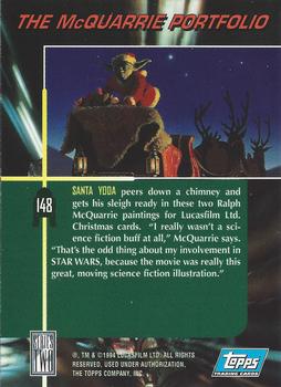1994 Topps Star Wars Galaxy Series 2 #148 Santa Yoda Back