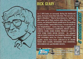 1994 Topps Star Wars Galaxy Series 2 #227 Rick Geary Back
