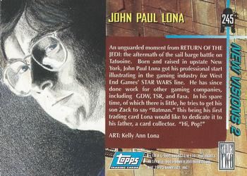 1994 Topps Star Wars Galaxy Series 2 #245 John Paul Lona Back
