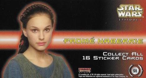 1999 Topps Widevision Star Wars: Episode I - Stickers #S8 Padme Naberrie Back