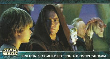 1999 Topps Widevision Star Wars: Episode I - Hallmark Trivia #H-1 Anakin Skywalker and Obi-Wan Kenobi Front