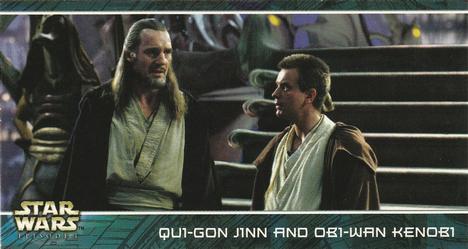 1999 Topps Widevision Star Wars: Episode I - Hallmark Trivia #H-3 Qui-Gon Jinn and Obi-Wan Kenobi Front
