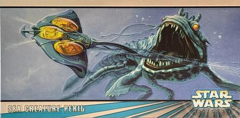 1999 Topps Widevision Star Wars: Episode I Series 2 - Chrome #C1 Sea Creature Peril - Retail Front