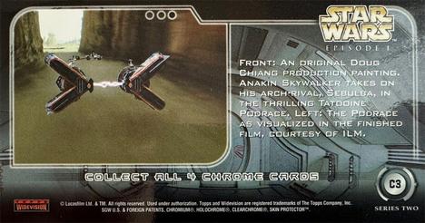 1999 Topps Widevision Star Wars: Episode I Series 2 - Chrome #C3 Podrace Excitement - Retail Back