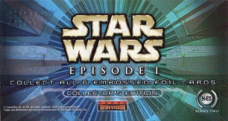 1999 Topps Widevision Star Wars: Episode I Series 2 - Embossed Foil #H-E5 Starpilot Skywalker - Hobby Back